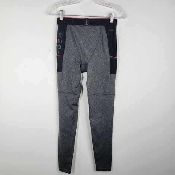 Spyder Base Layer Stretch Brushed Compression Tights Grey Size Small - Picture 3 of 16